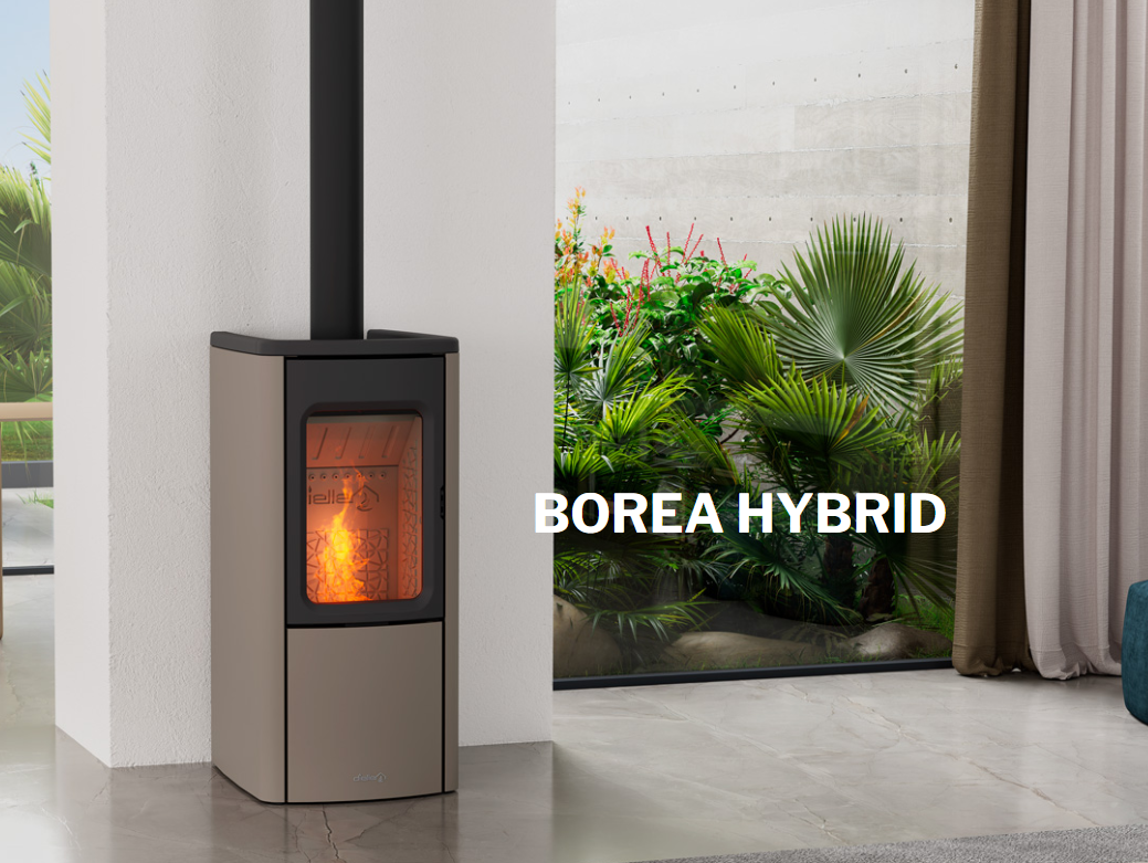 Borea Hybrid, stufa combinata a legna e pellet